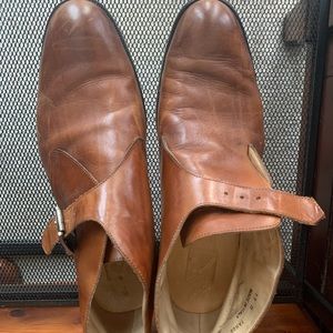 Saks Fifth Avenue mens leather monk strap loafers